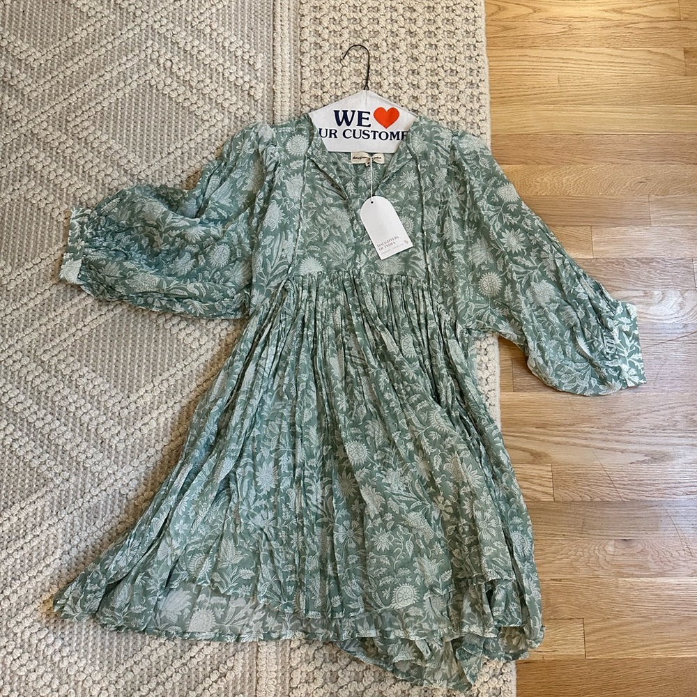 Daughters of India - Kyra Mini Dress - size small in Jade color